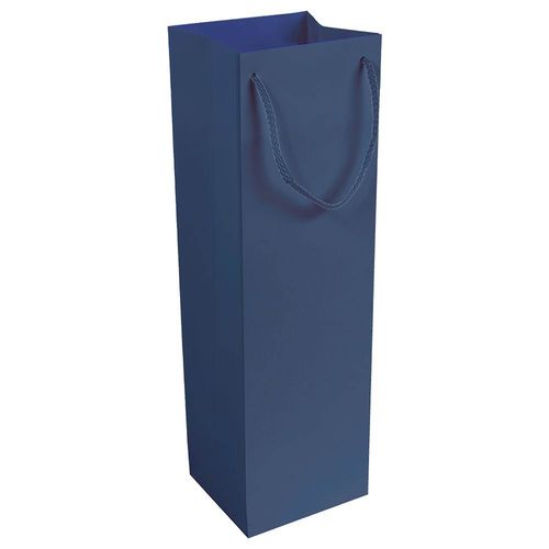 Shopper avec soufflet porte-bouteille en papier laminé opaque 157 g/m2 avec renforcement - 1