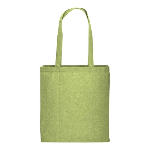 Shopper avec soufflet en coton recyclé 150 g/m  effet mélange, anses longues - 2