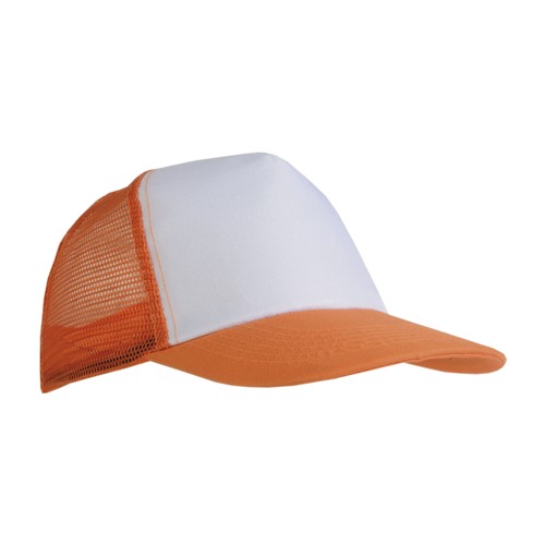 Casquette en polyester, 5 panneaux avec filet, fermeture velcro - 1