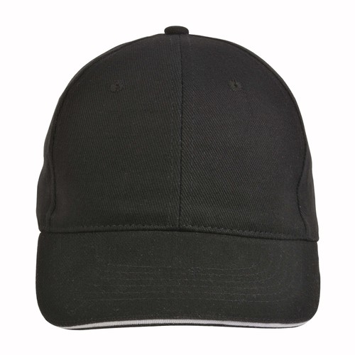 Casquette en coton épais, 6 panneaux avec visière sandwich, fermeture velcro - 2