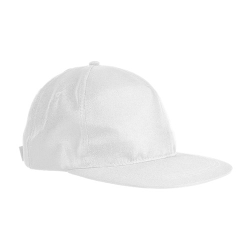 Casquette en polyester personnalisée, 5 panneaux, visière droite, fermeture velcro