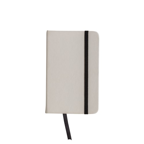 PU notebook with coloured elastic, ruled sheets (80 pages), satin bookmark