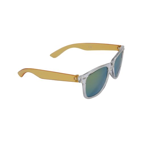 Lunettes de soleil UNISEXE, monture en plastique transparente colorée et verres effet miro - 1