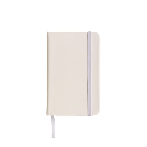 PU notebook with coloured elastic, ruled sheets (80 pages), satin bookmark