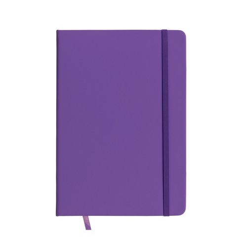 PU notebook with coloured elastic, ruled sheets (80 pages), ivory colour, satin bookmark