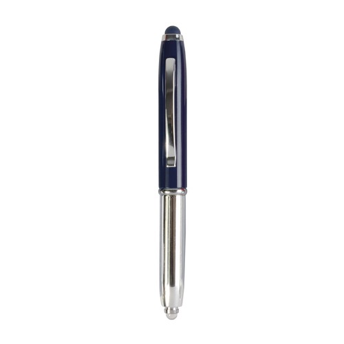 Mini stylo bille en plastique avec lumière et petit rond en caoutchouc - 1