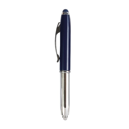 Mini stylo bille en plastique avec lumière et petit rond en caoutchouc - 2