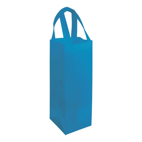 Shopper porte-bouteille en TNT 100g/m2 thermosoudé, anses longues - 1
