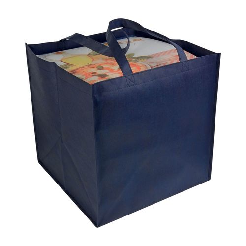 Shopper en format carton de pizza en TNT 80g/m2 - 1