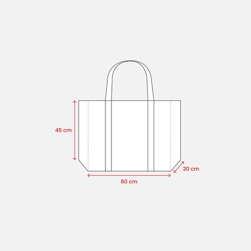 Shopper maxi avec soufflet en TNT 100 g/m2 cousu avec anses longues - 3
