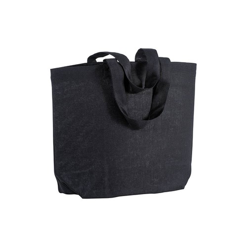 Shopper avec soufflet à la base en coton 120 g/m2, anses courtes - 1