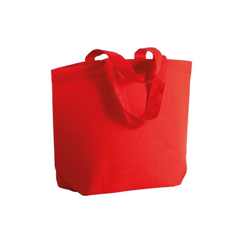 Shopper avec soufflet à la base en coton 120 g/m2, anses courtes - 1