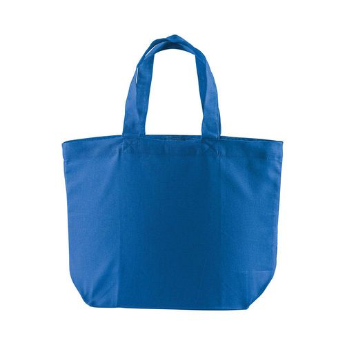 Shopper avec soufflet à la base en coton 120 g/m2, anses courtes - 2