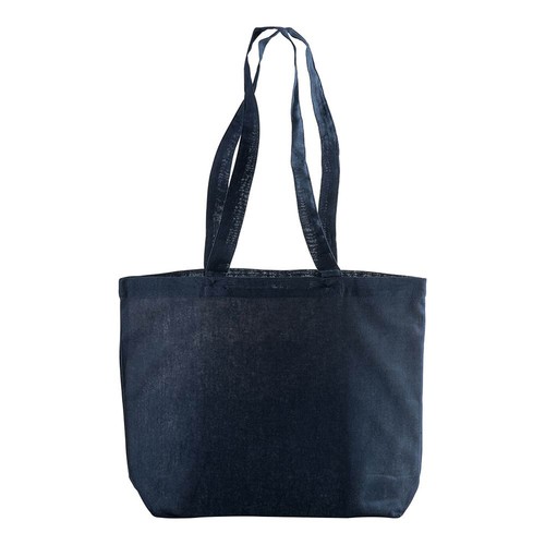 Shopper avec soufflet à la base en coton 120 g/m2, anses longues - 2