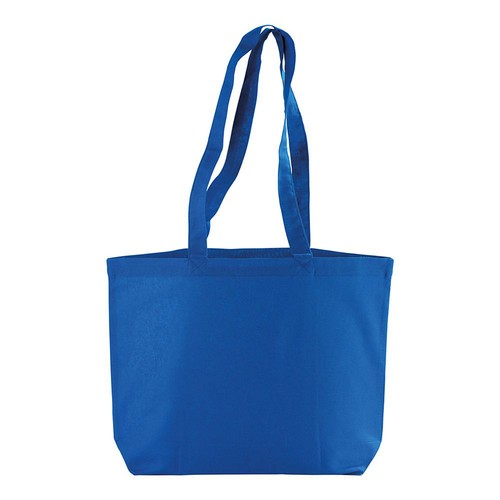 Shopper avec soufflet à la base en coton 120 g/m2, anses longues - 2