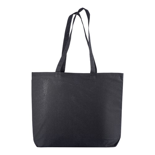 Shopper avec soufflet à la base en coton 135 g/m2, anses longues - 2