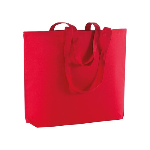Shopper avec soufflet à la base en coton 135 g/m2, anses longues - 1
