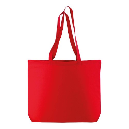 Shopper avec soufflet à la base en coton 135 g/m2, anses longues - 2