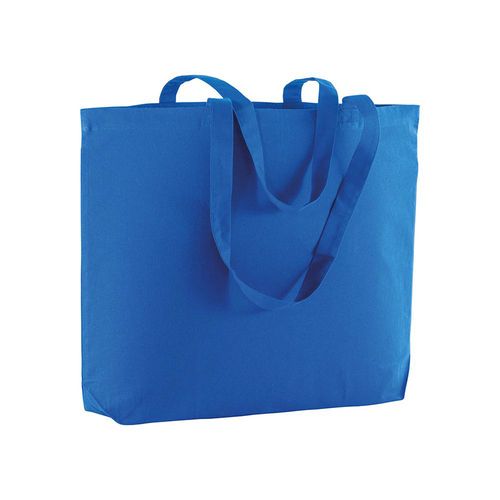 Shopper avec soufflet à la base en coton 135 g/m2, anses longues - 1