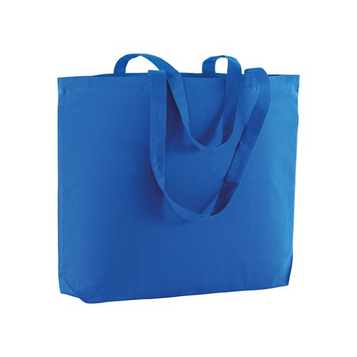 Shopper avec soufflet à la base en coton 135 g/m2, anses longues - 1