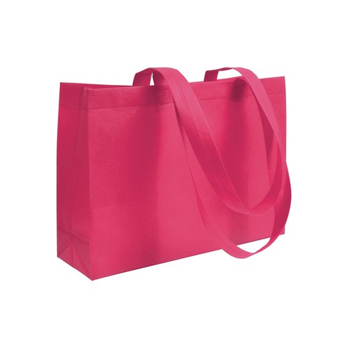 Shopper avec soufflet à la base en TNT 70gm2 thermosoudé, anses longues - 1