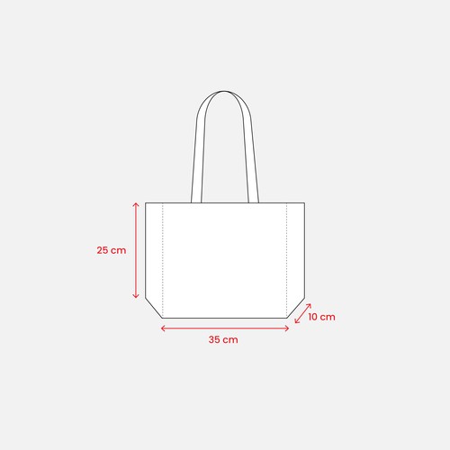 Shopper avec soufflet à la base en TNT 70gm2 thermosoudé, anses longues - 4
