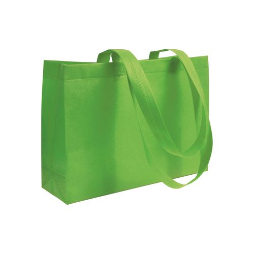 Shopper avec soufflet à la base en TNT 70gm2 thermosoudé, anses longues - 1