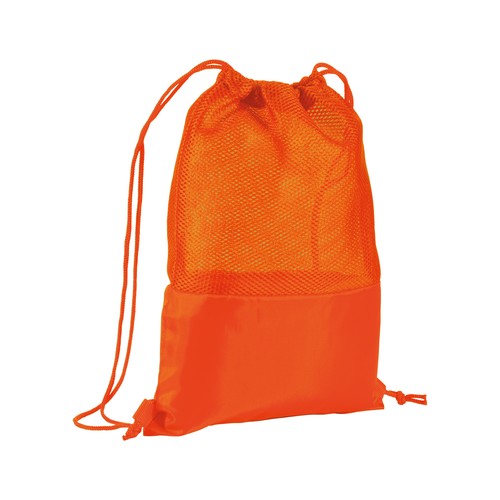 Sac à dos personnalisé en polyester 210T avec filet et fermeture réglable à cordon