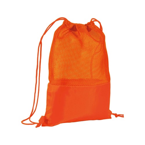 Sac à dos en polyester 210T avec filet et fermeture réglable à cordon - 1
