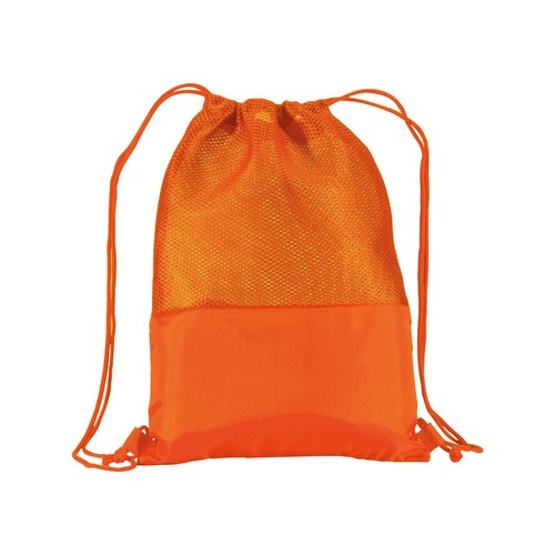 Sac à dos en polyester 210T avec filet et fermeture réglable à cordon - 2