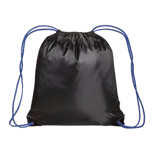 Sac à dos noir en polyester 210T, avec fermeture réglable à cordon, angles renforcés - 2