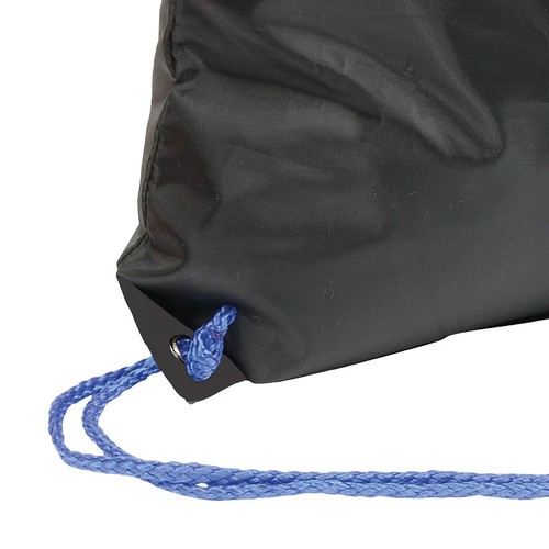 Sac à dos noir en polyester 210T, avec fermeture réglable à cordon, angles renforcés - 3