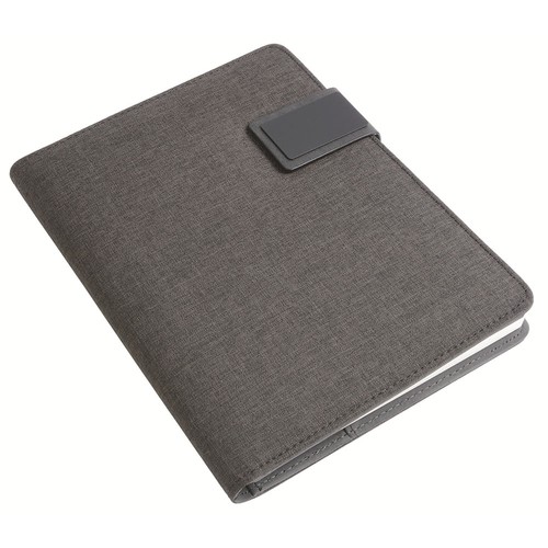 Melange fabric notebook and tech organiser with ruled notebook included (A5)