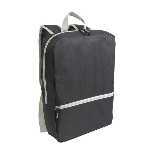 Sac à dos porte-ordinateur personnalisé en polyester 600D avec 2 poches. Dos et bretelles rembourrés