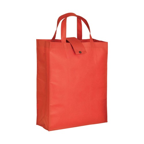 Shopper pliable avec soufflet en TNT 80g/m2, anses courtes - 1