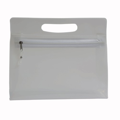 Trousse de toilette en PVC transparente avec fermeture éclair et poignée (20,5x25x7,5 cm) - 2