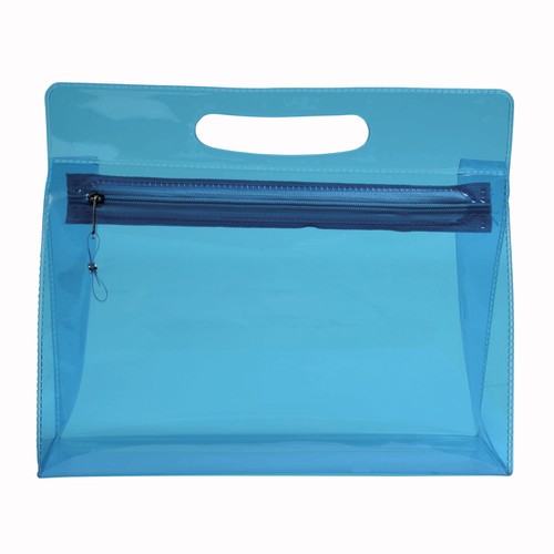 Trousse de toilette en PVC transparente avec fermeture éclair et poignée (20,5x25x7,5 cm) - 2
