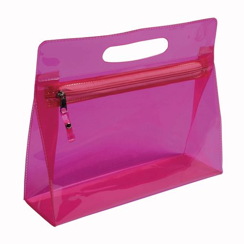 Trousse de toilette en PVC transparente avec fermeture éclair et poignée (20,5x25x7,5 cm) - 1