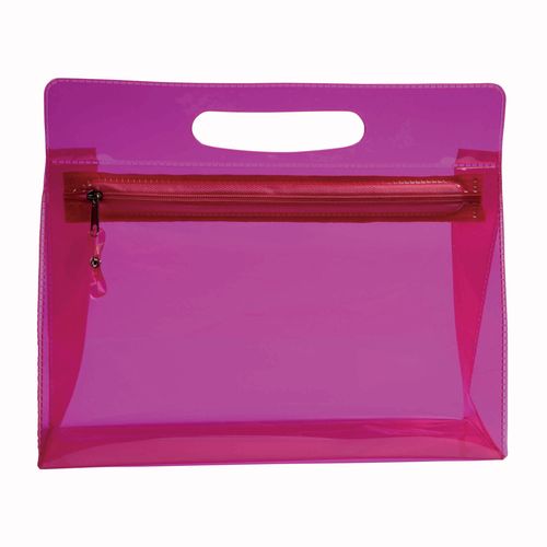 Trousse de toilette en PVC transparente avec fermeture éclair et poignée (20,5x25x7,5 cm) - 2