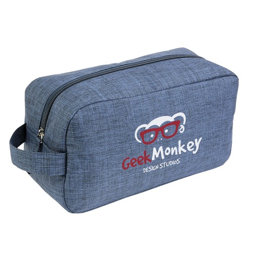 Trousse de toilette en polyester 300D en tissu mélangé avec poignée (14x25x9 cm) - 3