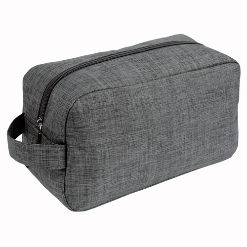 Trousse de toilette en polyester 300D en tissu mélangé avec poignée (14x25x9 cm) personnalisée