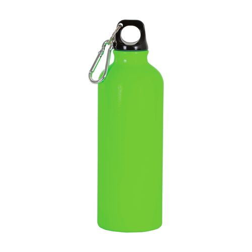 Gourde en aluminium (500ml), avec bouchon en plastique et mousqueton - 1
