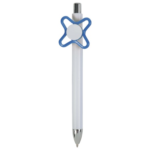 White plastic snap pen with coloured spinner. Centre of the spinner to be customised