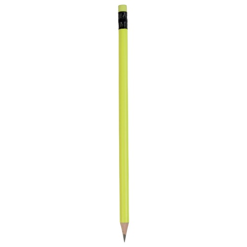 Crayon cylindrique trempé de couleur fluo personnalisé avec caoutchouc