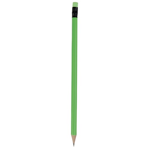 Crayon cylindrique trempé de couleur fluo avec caoutchouc - 1
