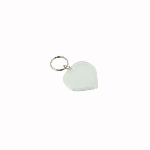 Porte-clés transparent en forme de coeur personnalisé