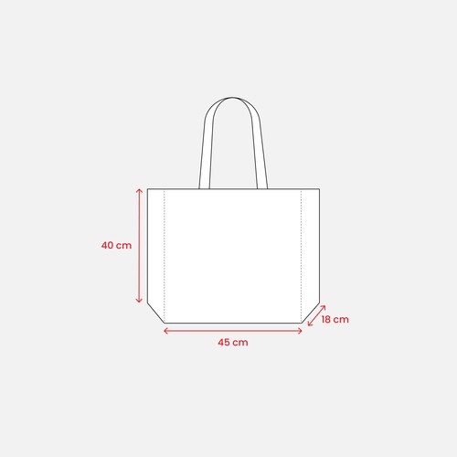 Sac shopper en TNT lamine avec anses longues colorées et soufflet - 4