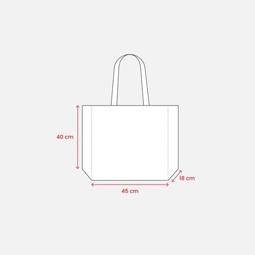 Sac shopper en TNT lamine avec anses longues colorées et soufflet - 4