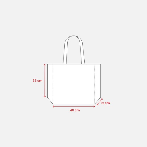 Shopper en TNT laminé, hanses longues et soufflet avec impression à théme - 2
