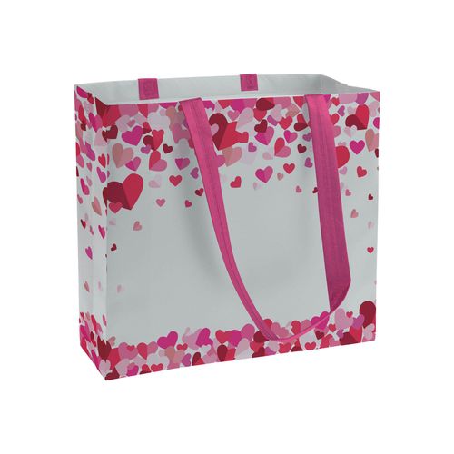 Shopper en TNT laminé, hanses longues et soufflet avec impression à théme - 1